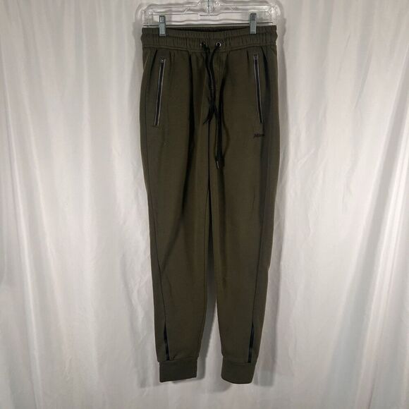 Mitre Joggers Men's Small Solid Green Pull On Zip Pockets Drawstring Sweatpants - Picture 1 of 8